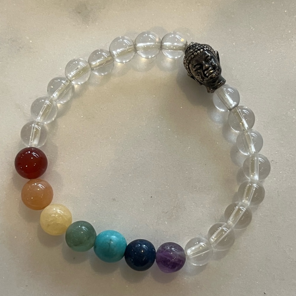 Clear Quartz Chakra Beaded Bracelet